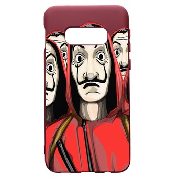 Husa Premium TPU compatibila cu Samsung Galaxy S8, La Casa De Papel, cu interiorul din material textil, protectie camera, Burgundy, PBR390 Husa Premium TPU compatibila cu Samsung Galaxy S8, La Casa De Papel, cu interiorul din material textil, protectie camera, Burgundy, PBR390