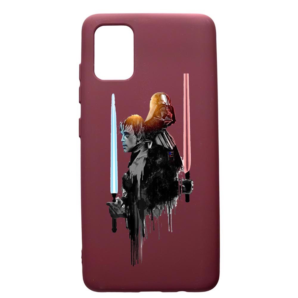 Husa Premium TPU compatibila cu Samsung Galaxy S20 Plus, Star Wars Darth Vader Luke, cu interiorul din material textil, protectie camera, Burgundy, PBR398