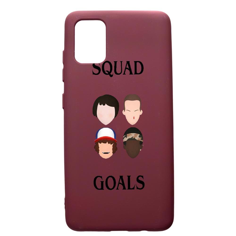 Husa Premium TPU compatibila cu Samsung Galaxy S20 Plus, Stranger Things, cu interiorul din material textil, protectie camera, Burgundy, PBR374