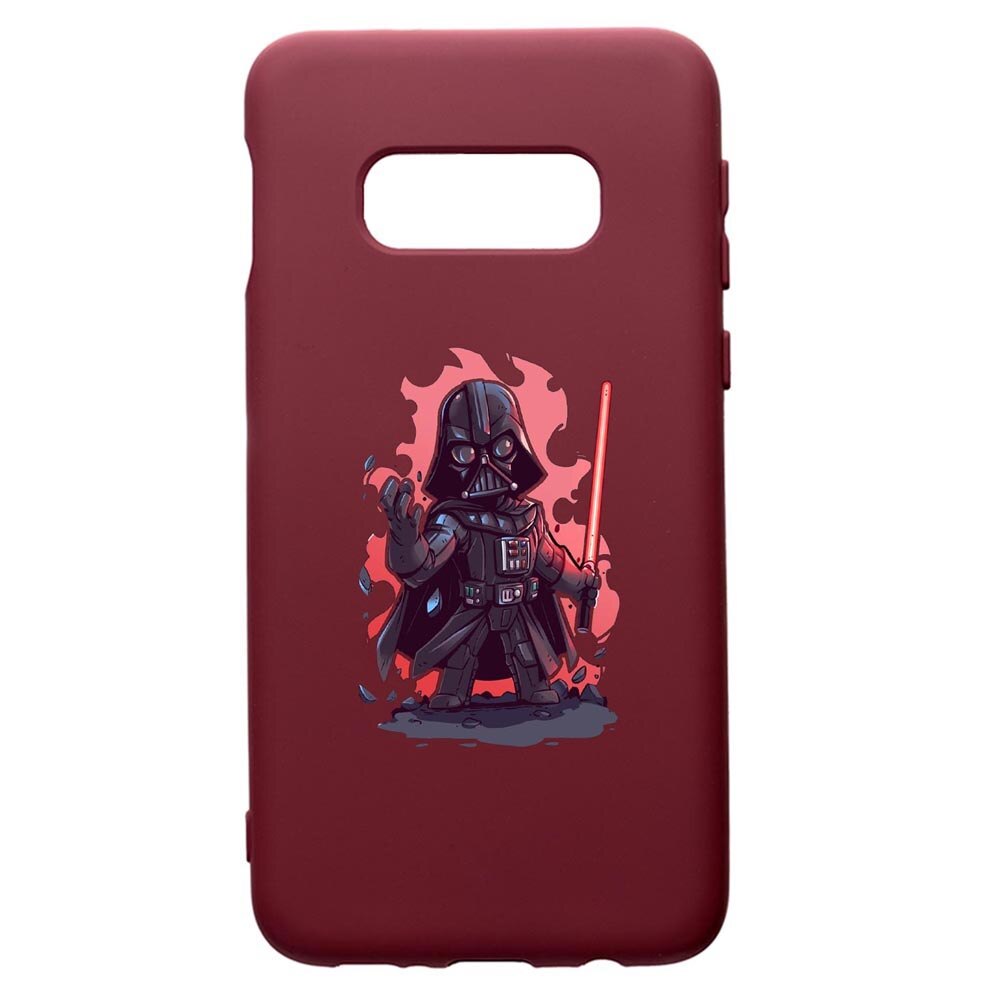Husa Premium TPU compatibila cu Samsung Galaxy S8, Star Wars Darth Vader, cu interiorul din material textil, protectie camera, Burgundy, PBR402