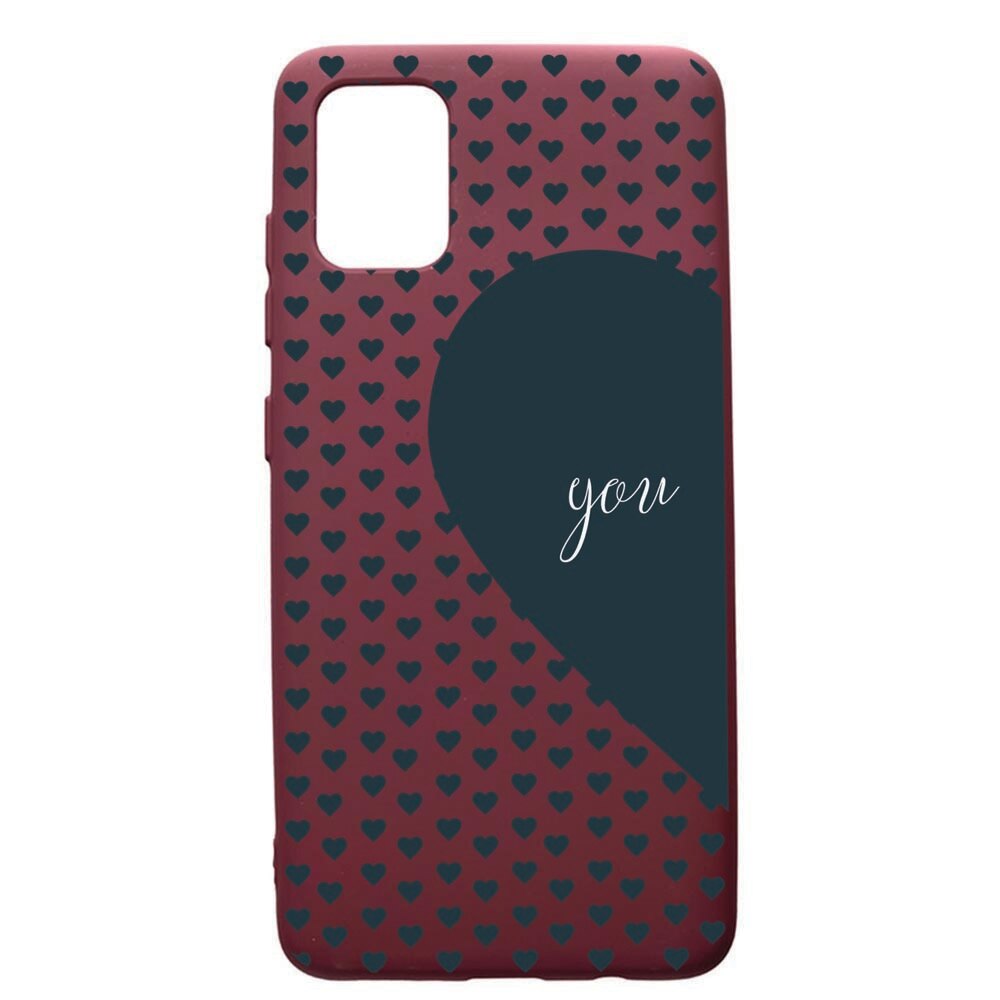 Husa Premium TPU compatibila cu Samsung Galaxy S20 Plus, Love You, cu interiorul din material textil, protectie camera, Burgundy, PBR101