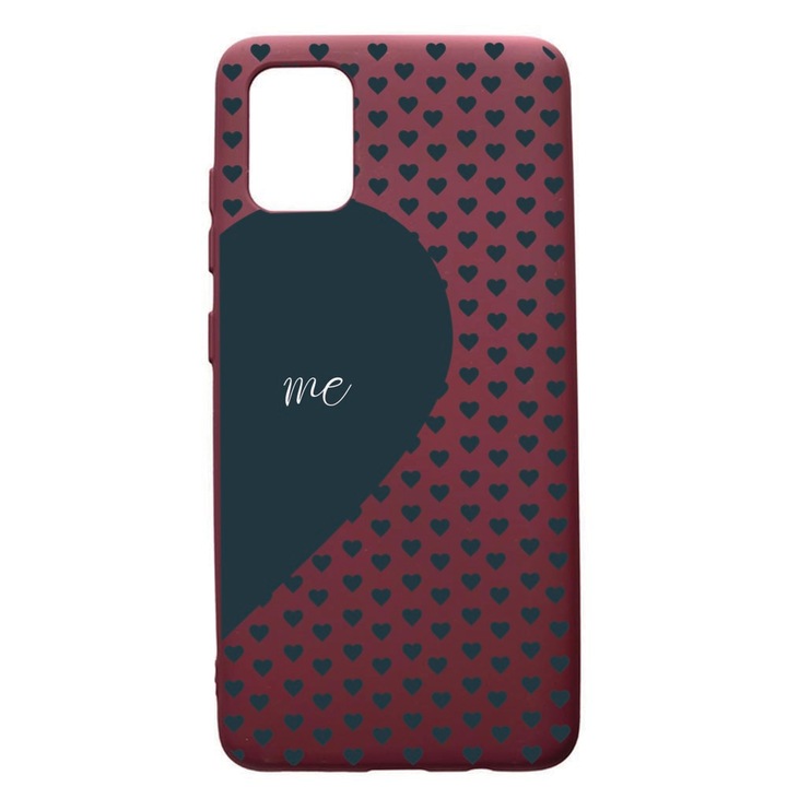 Husa Premium TPU compatibila cu Apple iPhone 12 Pro Max, Love Me, cu interiorul din material textil, protectie camera, Burgundy, PBR100