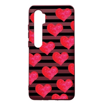 Husa Premium TPU compatibila cu Xioami Mi Note 10, Red Hearts, cu interiorul din material textil, protectie camera, Burgundy, PBR102 Husa Premium TPU compatibila cu Xioami Mi Note 10, Red Hearts, cu interiorul din material textil, protectie camera, Burgundy, PBR102