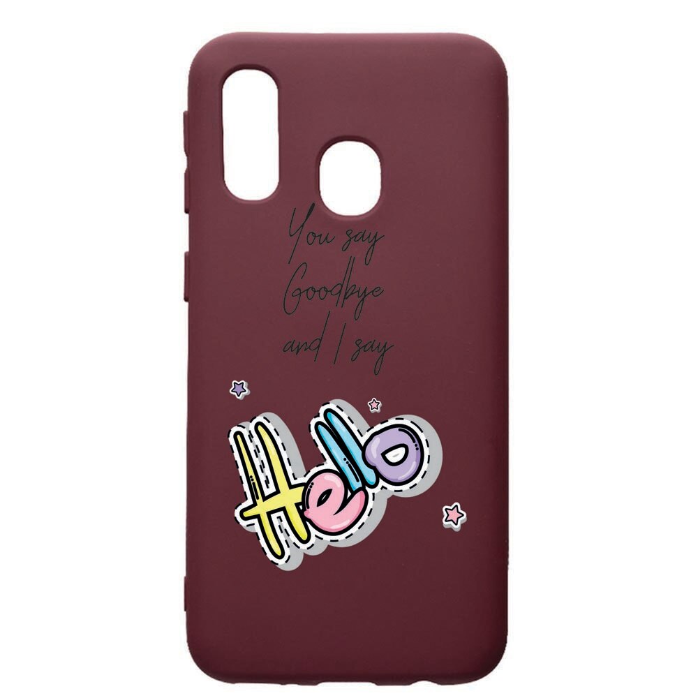 Husa Premium TPU compatibila cu Samsung Galaxy A40, Hello, cu interiorul din material textil, protectie camera, Burgundy, PBR148