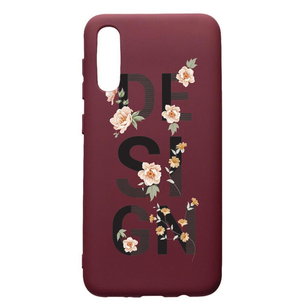 Husa Premium TPU compatibila cu Samsung Galaxy A50, Design, cu interiorul din material textil, protectie camera, Burgundy, PBR144