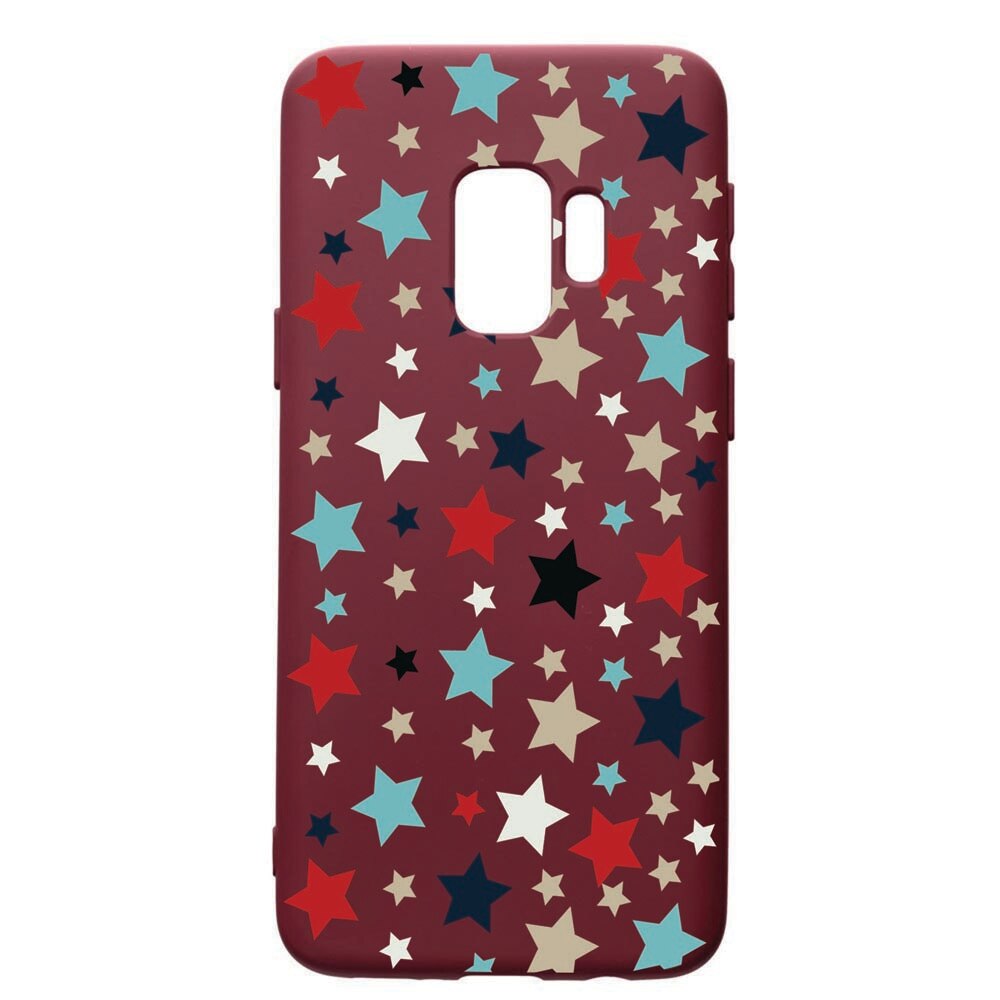 Husa Premium TPU compatibila cu Samsung Galaxy S9, Star, cu interiorul din material textil, protectie camera, Burgundy, PBR146