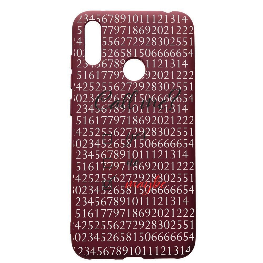 Husa Premium TPU compatibila cu Huawei Y7 2019, Call Me, cu interiorul din material textil, protectie camera, Burgundy, PBR149