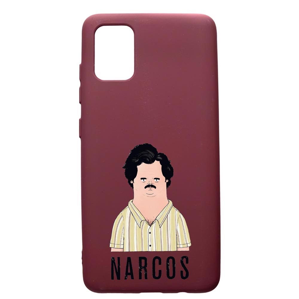 Husa Premium TPU compatibila cu Samsung Galaxy S20 Plus, Narcos Pablo Escobar, cu interiorul din material textil, protectie camera, Burgundy, PBR436