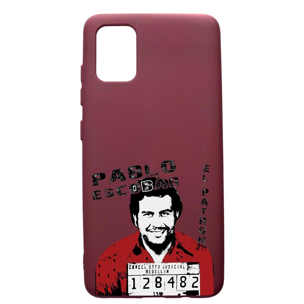Husa Premium TPU compatibila cu Samsung Galaxy S20 Plus, Narcos, cu interiorul din material textil, protectie camera, Burgundy, PBR444
