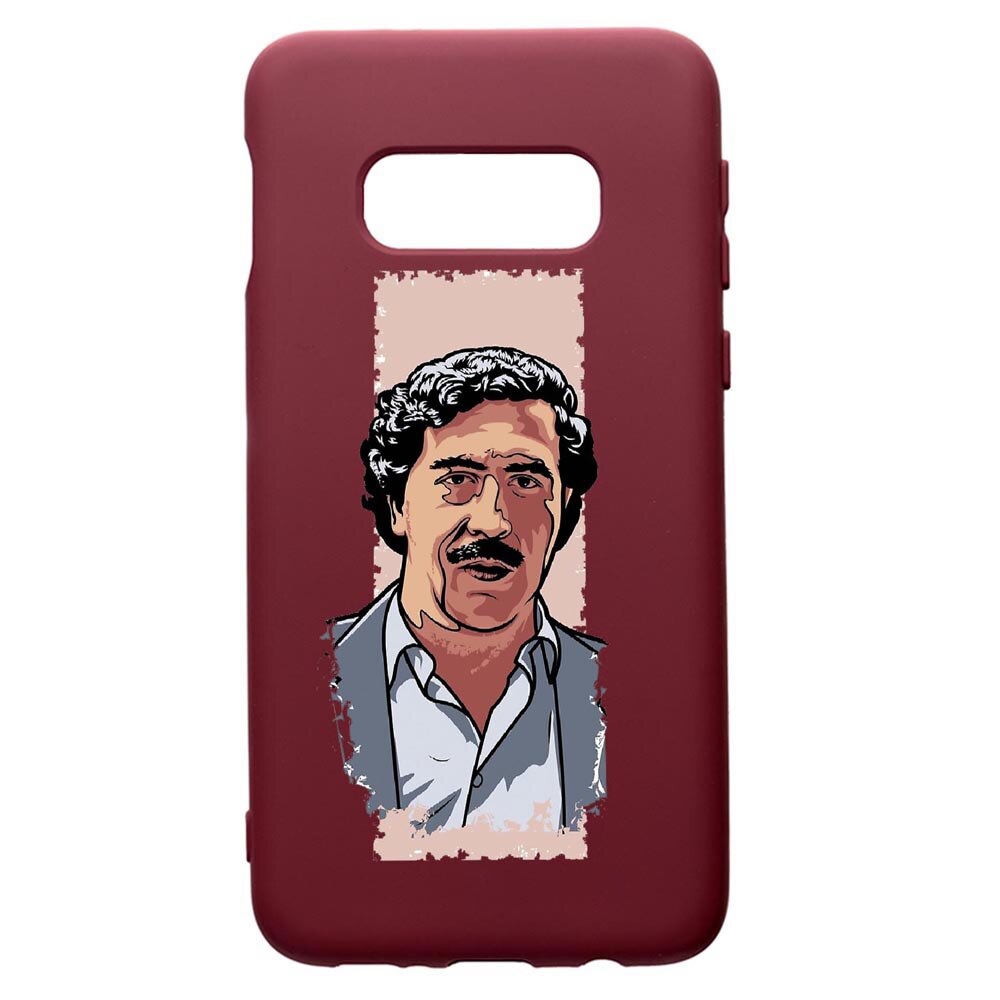 Husa Premium TPU compatibila cu Samsung Galaxy S8, Narcos Pablo Escobar, cu interiorul din material textil, protectie camera, Burgundy, PBR442