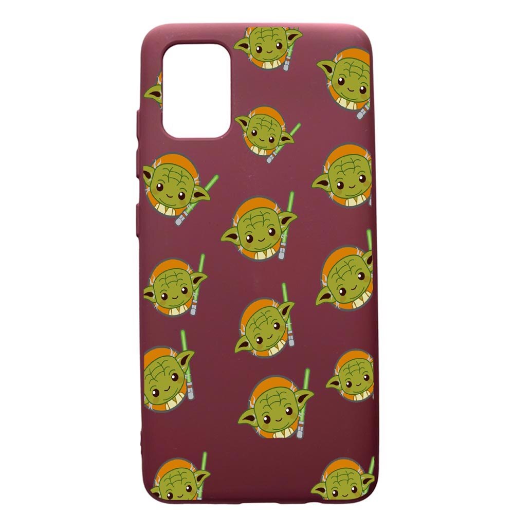 Husa Premium TPU compatibila cu Samsung Galaxy S20 Plus, Star Wars baby Yoda, cu interiorul din material textil, protectie camera, Burgundy, PBR420