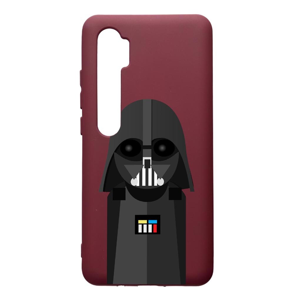 Husa Premium TPU compatibila cu Xioami Mi Note 10, Star Wars Darth Vader, cu interiorul din material textil, protectie camera, Burgundy, PBR405