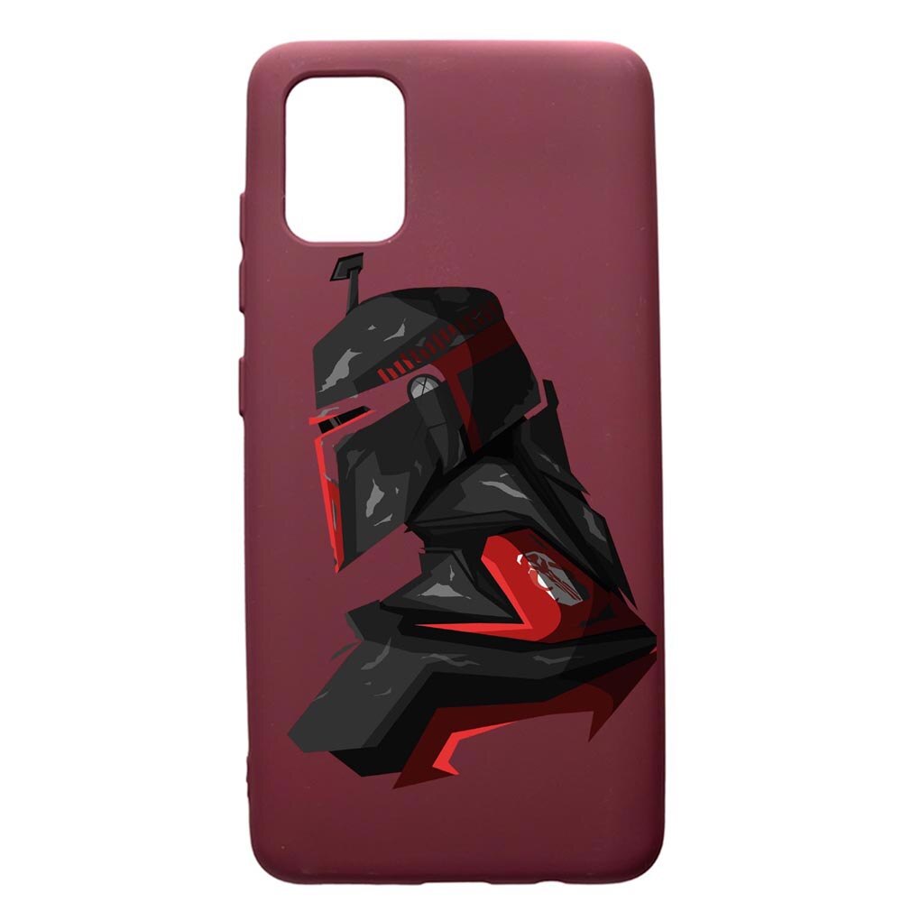 Husa Premium TPU compatibila cu Samsung Galaxy S20 Plus, Star Wars The Mandalorian, cu interiorul din material textil, protectie camera, Burgundy, PBR456