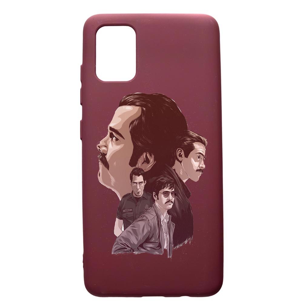 Husa Premium TPU compatibila cu Samsung Galaxy S20 Plus, Narcos, cu interiorul din material textil, protectie camera, Burgundy, PBR448