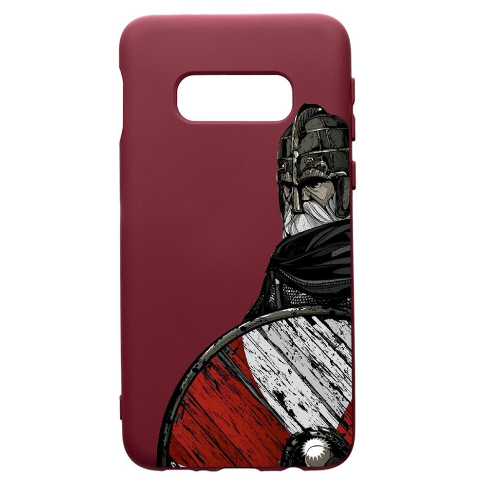 Husa Premium TPU compatibila cu Samsung Galaxy S8, Vkings, cu interiorul din material textil, protectie camera, Burgundy, PBR449