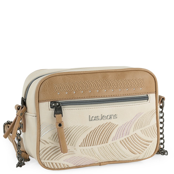 Geanta de dama LOIS 310786, piele ecologica, 21x15x8 cm, bej
