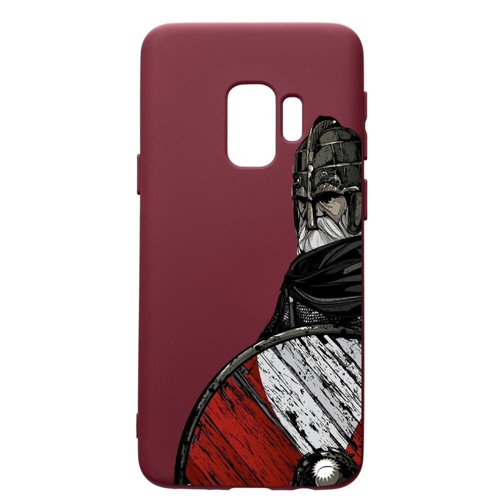 Husa Premium TPU compatibila cu Samsung Galaxy S9, Vkings, cu interiorul din material textil, protectie camera, Burgundy, PBR449