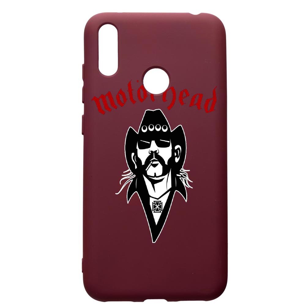 Husa Premium Silicon compatibila cu Huawei Y7 2019, Motorhead, cu interiorul din material textil, protectie camera, Burgundy, PBR538