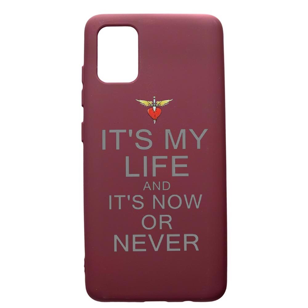 Husa Premium Silicon compatibila cu Apple iPhone 11 Pro Max, Its My Life, cu interiorul din material textil, protectie camera, Burgundy, PBR539