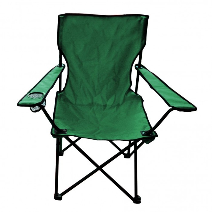 Рибарски стол MalMuk Camping, 45x45x80см, тъмно зелен, водоотклоняващ, стоманени крака