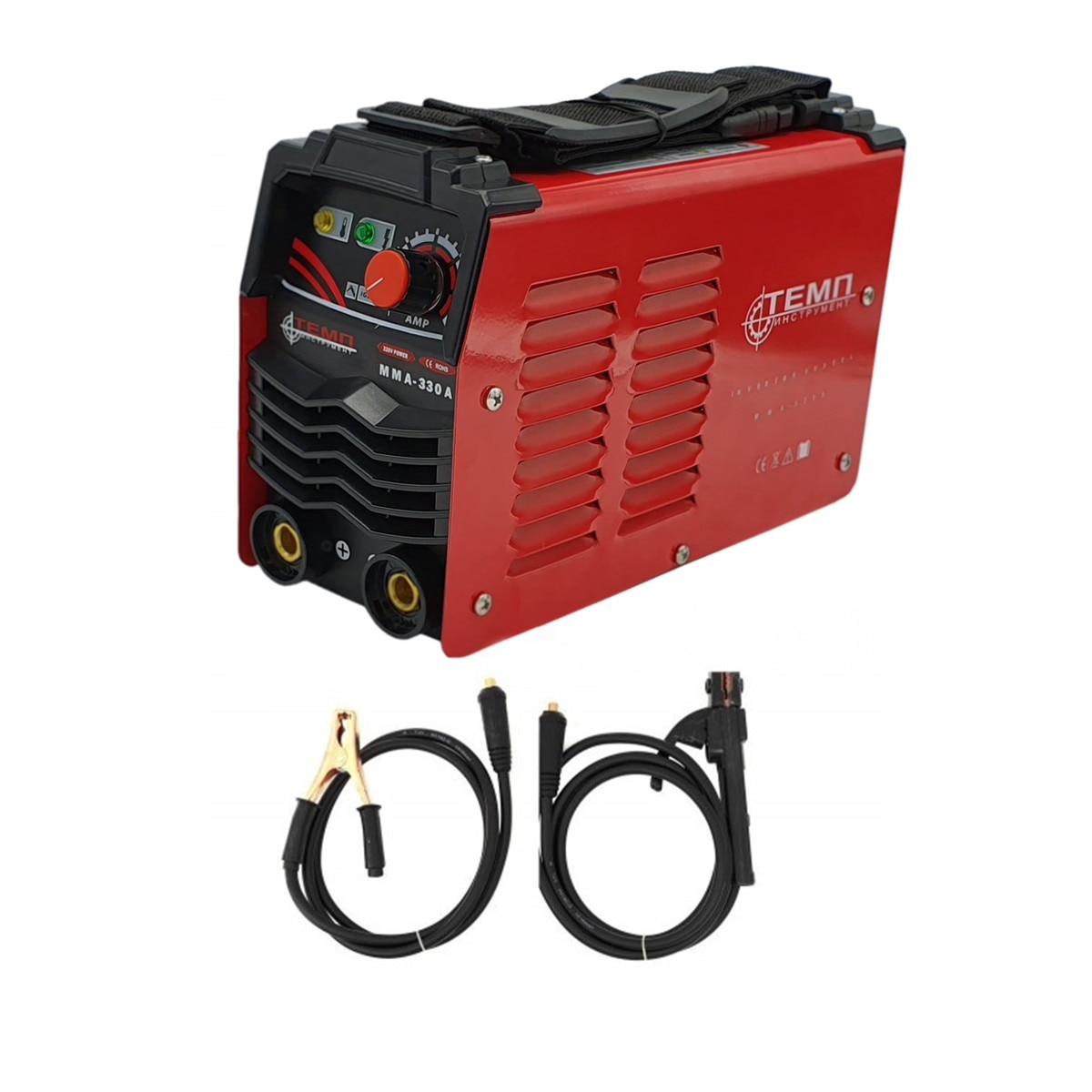 Set Invertor de sudura si marker industrial, Temp, 330A, gri/rosu, 3 kg