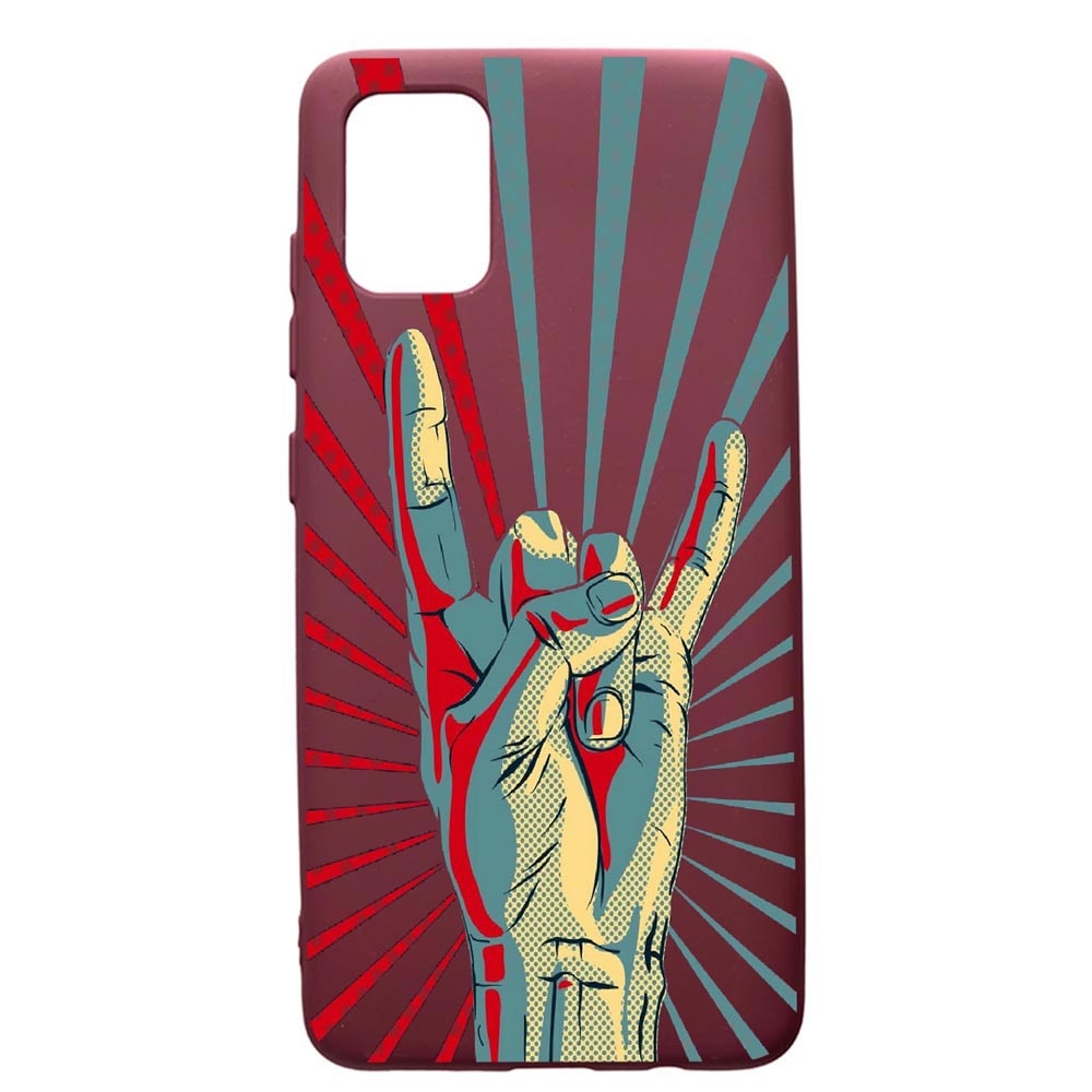 Husa Premium Silicon compatibila cu Samsung Galaxy S20 Plus, Rock, cu interiorul din material textil, protectie camera, Burgundy, PBR530