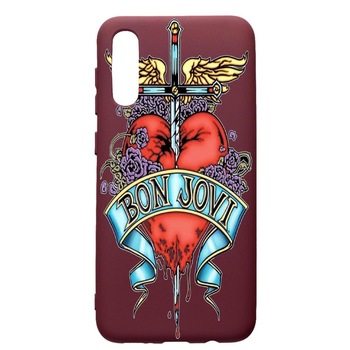 Husa Premium Silicon compatibila cu Samsung Galaxy A50, Bon Jovi, cu interiorul din material textil, protectie camera, Burgundy, PBR533 Husa Premium Silicon compatibila cu Samsung Galaxy A50, Bon Jovi, cu interiorul din material textil, protectie camera, Burgundy, PBR533