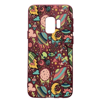 Husa Premium TPU compatibila cu Samsung Galaxy S9, Universe, UFO, cu interiorul din material textil, protectie camera, Burgundy, PBR472 Husa Premium TPU compatibila cu Samsung Galaxy S9, Universe, UFO, cu interiorul din material textil, protectie camera, Burgundy, PBR472