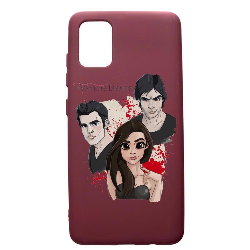 Husa Premium Silicon compatibila cu Samsung Galaxy S20 Plus, Vampire Diaries, cu interiorul din material textil, protectie camera, Burgundy, PBR578