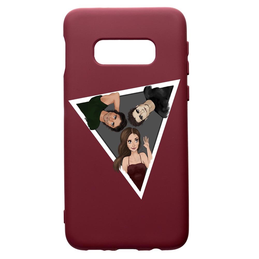 Husa Premium Silicon compatibila cu Samsung Galaxy S8, Vampire Diaries, cu interiorul din material textil, protectie camera, Burgundy, PBR577