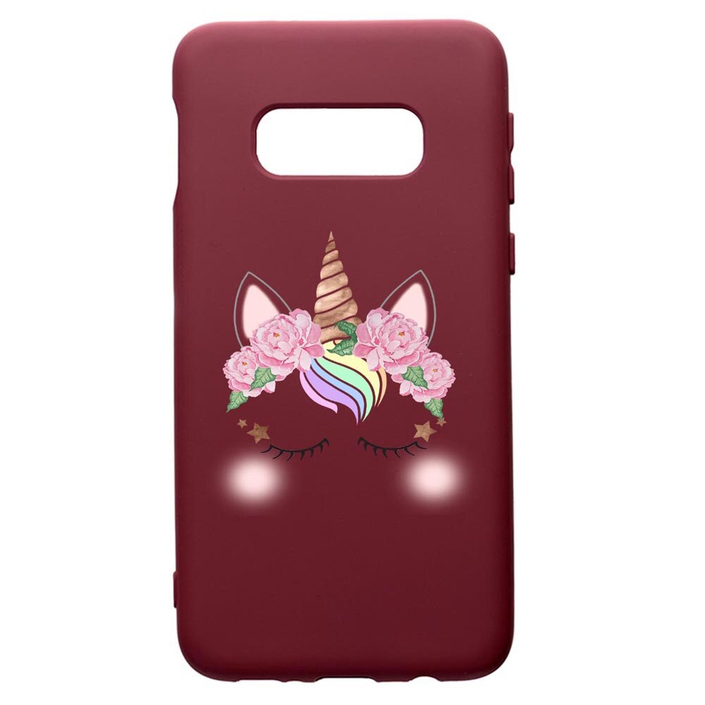 Husa Premium Silicon compatibila cu Samsung Galaxy S8, Unicorn, cu interiorul din material textil, protectie camera, Burgundy, PBR525