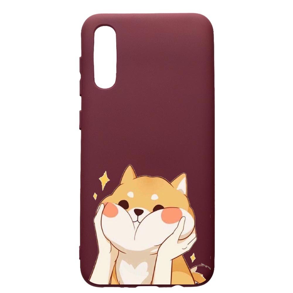 Husa Premium Silicon compatibila cu Huawei Y6 2019, Sweet Cat, cu interiorul din material textil, protectie camera, Burgundy, PBR596