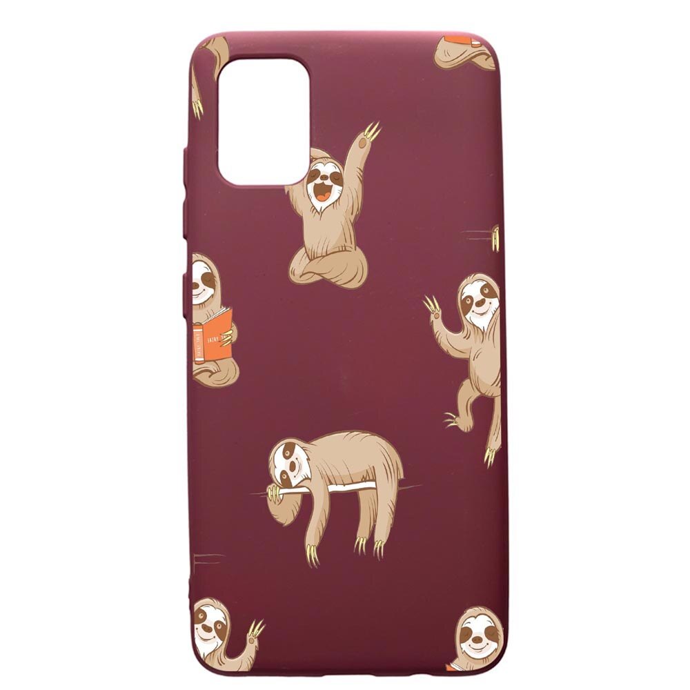 Husa Premium Silicon compatibila cu Samsung Galaxy S20 Plus, Keep Calm - Be Lazy, cu interiorul din material textil, protectie camera, Burgundy, PBR598