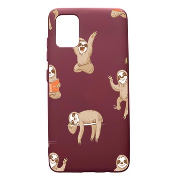 Husa Premium Silicon compatibila cu Samsung Galaxy A51, Keep Calm - Be Lazy, cu interiorul din material textil, protectie camera, Burgundy, PBR598 Husa Premium Silicon compatibila cu Samsung Galaxy A51, Keep Calm - Be Lazy, cu interiorul din material textil, protectie camera, Burgundy, PBR598