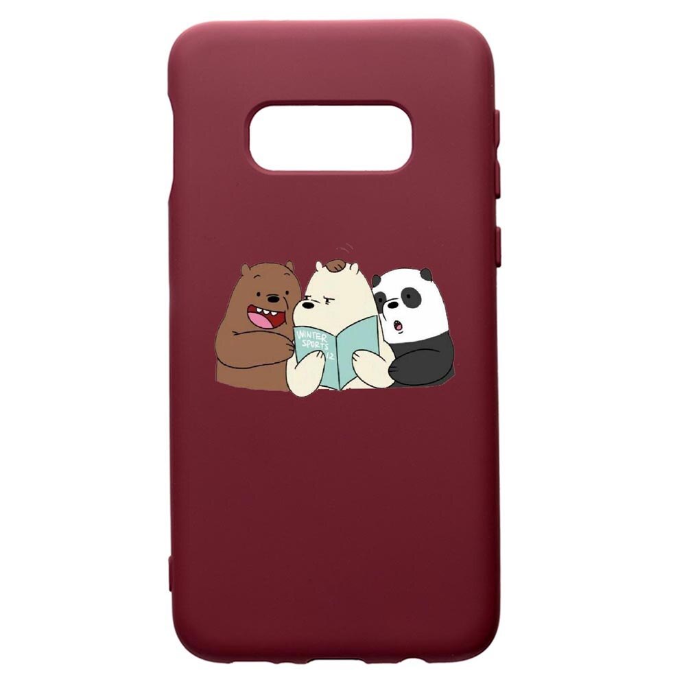 Husa Premium Silicon compatibila cu Samsung Galaxy S10E, Winter Sports, cu interiorul din material textil, protectie camera, Burgundy, PBR601