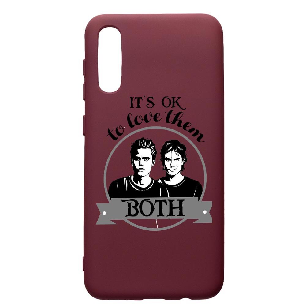 Husa Premium Silicon compatibila cu Samsung Galaxy A30S, Vampire Diaries, cu interiorul din material textil, protectie camera, Burgundy, PBR584