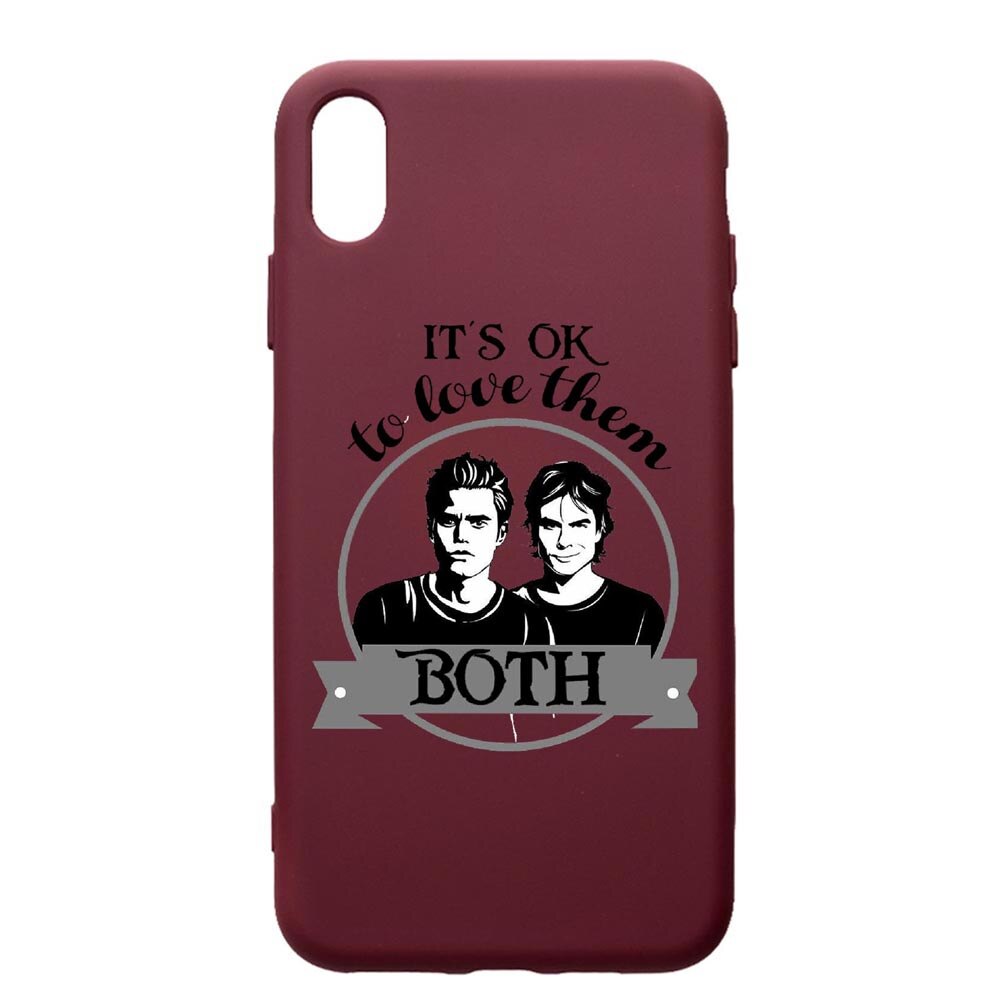 Husa Premium Silicon compatibila cu Samsung Galaxy A10, Vampire Diaries, cu interiorul din material textil, protectie camera, Burgundy, PBR584