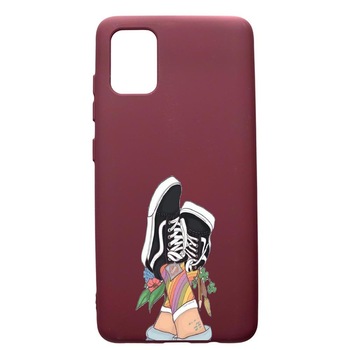 Husa Premium Silicon compatibila cu Samsung Galaxy S20 Plus, Vans - Gym Shoes, cu interiorul din material textil, protectie camera, Burgundy, PBR600 Husa Premium Silicon compatibila cu Samsung Galaxy S20 Plus, Vans - Gym Shoes, cu interiorul din material textil, protectie camera, Burgundy, PBR600