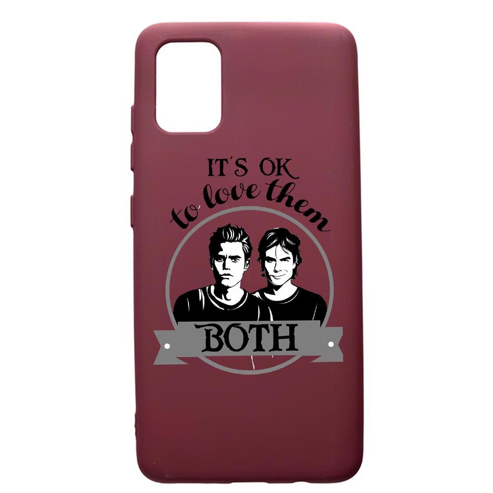 Husa Premium Silicon compatibila cu Samsung Galaxy A51, Vampire Diaries, cu interiorul din material textil, protectie camera, Burgundy, PBR584