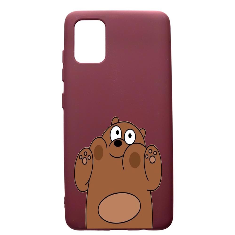 Husa Premium Silicon compatibila cu Samsung Galaxy S20 Plus, Bears, cu interiorul din material textil, protectie camera, Burgundy, PBR589