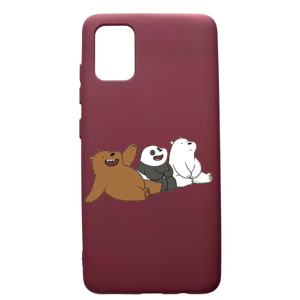 Husa Premium Silicon compatibila cu Samsung Galaxy S20 Plus, Keep Calm - Bears, cu interiorul din material textil, protectie camera, Burgundy, PBR587