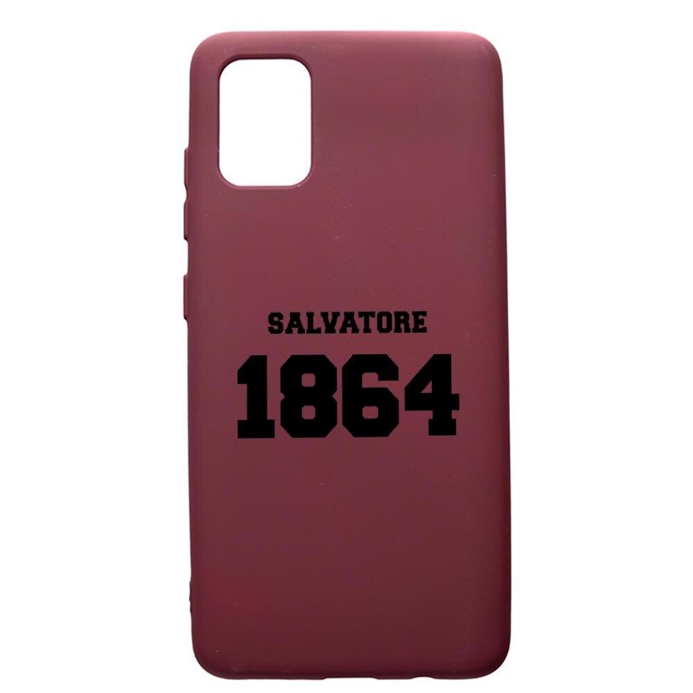 Husa Premium Silicon compatibila cu Samsung Galaxy S20 Plus, Vampire Diaries - Salvatore 1864, cu interiorul din material textil, protectie camera, Burgundy, PBR582