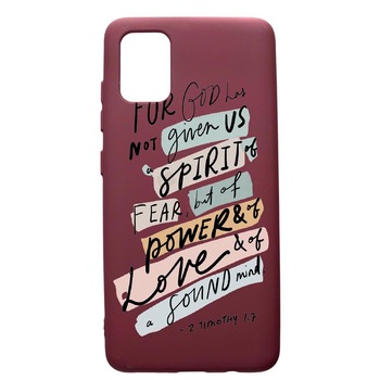 Husa Premium TPU compatibila cu Samsung Galaxy S20 Plus, Bible, cu interiorul din material textil, protectie camera, Burgundy, PBR481 Husa Premium TPU compatibila cu Samsung Galaxy S20 Plus, Bible, cu interiorul din material textil, protectie camera, Burgundy, PBR481