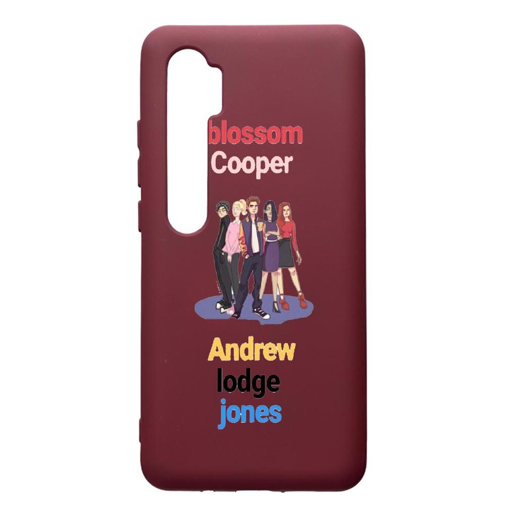 Husa Premium Silicon compatibila cu Xioami Mi Note 10, Riverdale, cu interiorul din material textil, protectie camera, Burgundy, PBR623