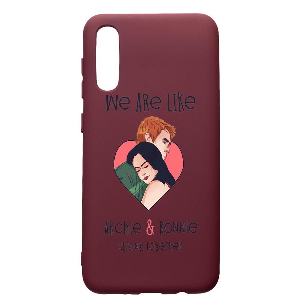 Husa Premium Silicon compatibila cu Samsung Galaxy A30S, Riverdale Love, cu interiorul din material textil, protectie camera, Burgundy, PBR624