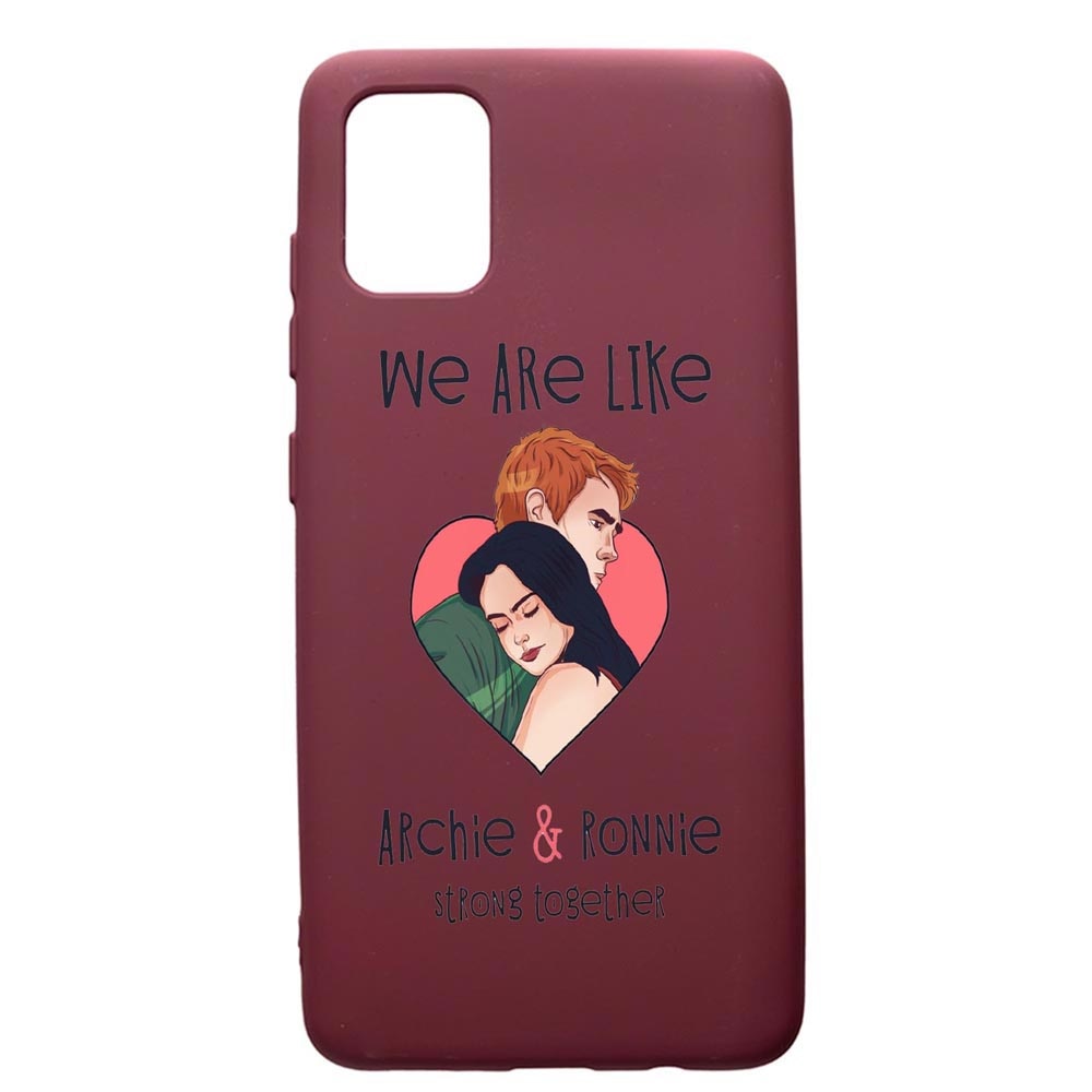 Husa Premium Silicon compatibila cu Samsung Galaxy S20 Plus, Riverdale Love, cu interiorul din material textil, protectie camera, Burgundy, PBR624