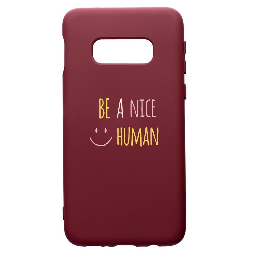 Husa Premium TPU compatibila cu Samsung Galaxy S8, Human, cu interiorul din material textil, protectie camera, Burgundy, PBR480