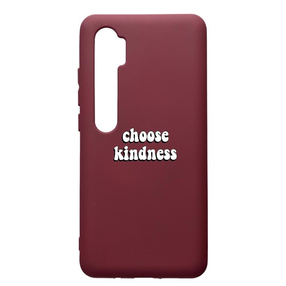 Husa Premium TPU compatibila cu Xioami Mi Note 10, Kidness, cu interiorul din material textil, protectie camera, Burgundy, PBR478