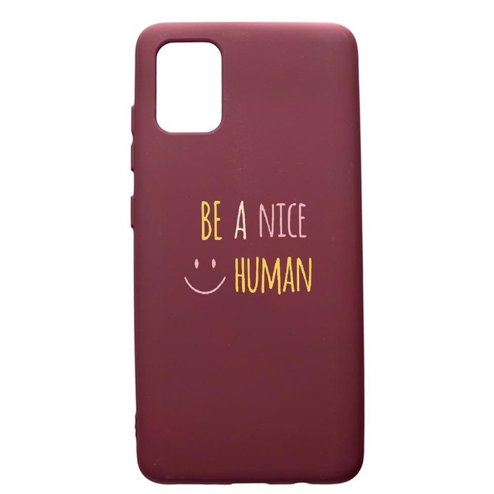 Husa Premium TPU compatibila cu Apple iPhone 12 Pro Max, Human, cu interiorul din material textil, protectie camera, Burgundy, PBR480