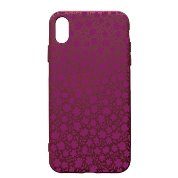 Husa Premium Silicon compatibila cu Apple iPhone XS Max, Flowers pattern, cu interiorul din material textil, protectie camera, Burgundy, PBR627 Husa Premium Silicon compatibila cu Apple iPhone XS Max, Flowers pattern, cu interiorul din material textil, protectie camera, Burgundy, PBR627